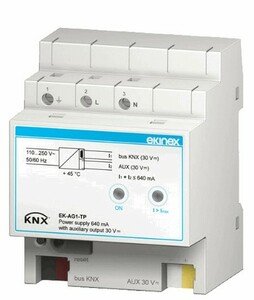 Fuente alimentación KNX 640mA con salida auxiliar 30Vdc