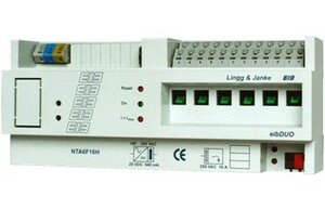 FUENTE DE ALIMENTACIÓN 320 mA + ACTUADOR ``EIB SOLO``, 6 CANALES, 16 A, PARA CARGAS TIPO C, CON MANEJO MANUAL, PARA CARRIL DIN